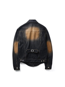 JUNTAE KIM - Gathered Denim Jacket - SS25 - BLACK